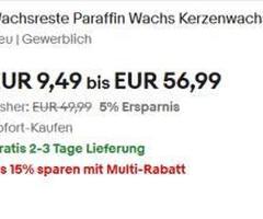 Wachsreste Paraffin Wachs Kerzenwachs Kerzenwachsreste Kerzenreste Kerzen