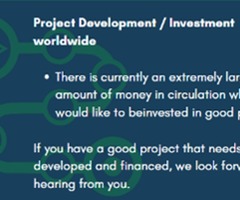 Reliable Project Development and Ready Project Investors
